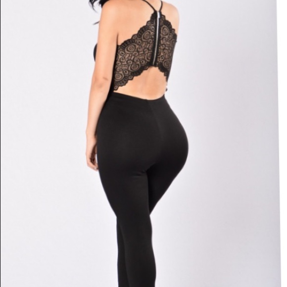 New Fashion Nova black lace jumpsuit